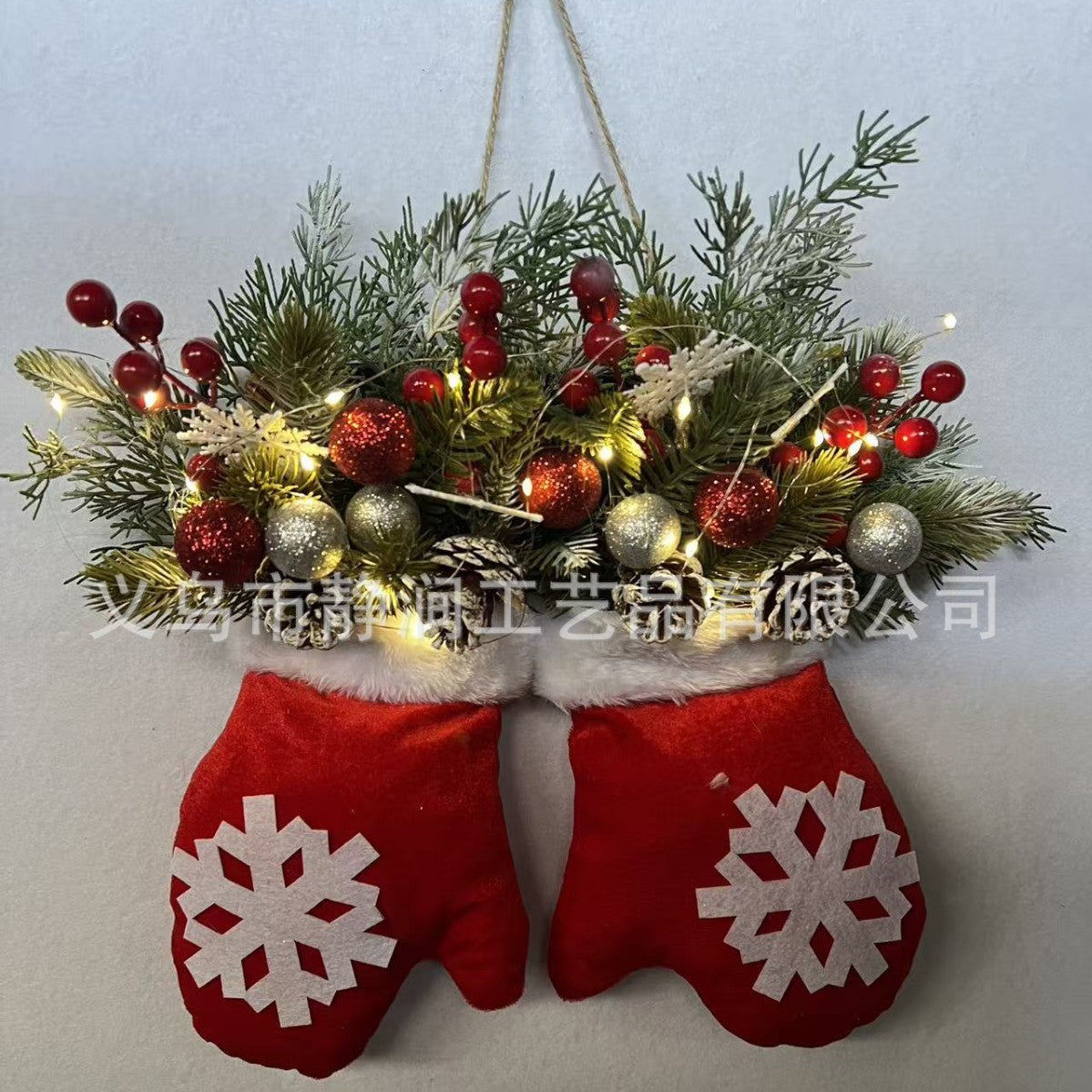 Glittering Christmas Gloves Wreath Christmas Wreath