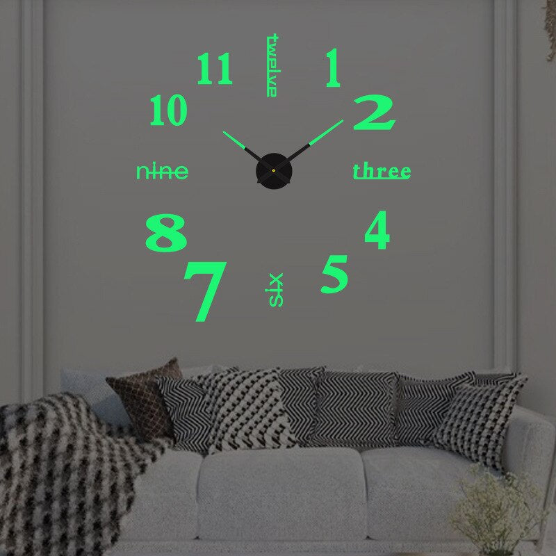 3D Wall Decal Decorative Clock