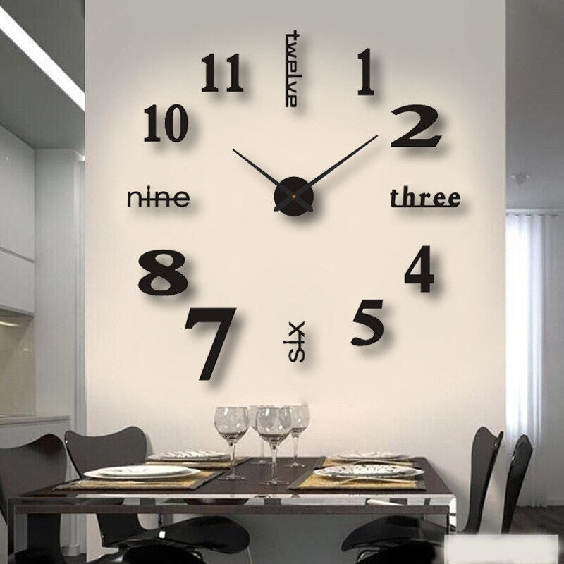 3D Wall Decal Decorative Clock