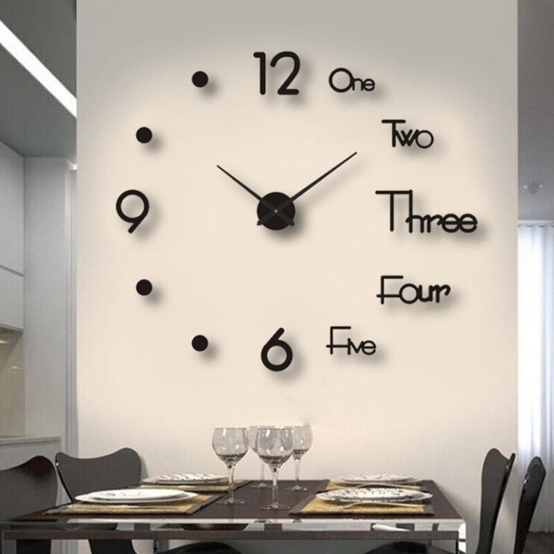 3D Wall Decal Decorative Clock